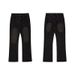 Men's Clothing Vintage Style Washed Distressed Grey Flared Vibe Jeans_viptrois.com