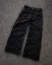 2025d Elix New Hip-Hop Spider Web Striped Print Jeans Men's High-Waisted Washed Wide-Leg Pants_viptrois.com