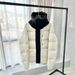 Pure Madeira Down Black Warrior Solid Color Hooded Short Unisex Puffer Jacket Men's Coat_viptrois.com