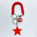 Acrylic Glow Star Keychain With Spring Cord - Viral Dangle Charm For Backpacks (Red/Blue/Yellow, Asymmetric Dice Points)_viptrois.com