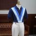 Men's Clothing Polo Shirt V Neck Short Sleeved Knitted Sweater Striped Triangle Slim Business Ice Silk Summer T Shirt_viptrois.com