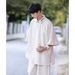 Men's Clothing Solid Color Casual Collar Embroidery Men's Short Sleeve Suit _viptrois.com