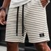 Men's Clothing Men's Summer Sports Casual Mid Length Striped Shorts Breathable Loose Fit Five Point Beach Pants Trendy Style_viptrois.com