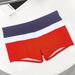Men's Boxer Stripes Contrast Color Sports Leisure Anti Exposure Beach Swimming Trunks_viptrois.com