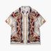 Men's Clothing Summer Men's Street Fashion Teenagers Casual Retro Palace Pattern Digital Printing Short Sleeve Loose Shirt Suit_viptrois.com