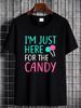 I'm Just Here For The Candy T-Shirt Halloween Shirt T-Shirt Comfortable Female T-Shirt For Women Casual Breathable Graphic Stretched Women Top Graphic Tees Slightly Women Summer Stylish Designer Clothes Unisex Soft Versatile_viptrois.com