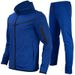 Men's Hooded Sportswear Set With Contrast Color Design - Casual Zip-Up Jacket & Jogger Pants For Running, Gym, Streetwear_viptrois.com