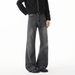 Men's Clothing & Archer0603 & Autumn/Winter New Style Extra Long, Height Enhancing American Retro Distressed Slimming Flare Lightning Black Jeans_viptrois.com