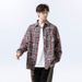 "Men's Vintage Plaid Flannel Shirt – Oversized Long Sleeve Button-Up, Fall Layering Essential (Breathable Poly-Cotton Blend)"_viptrois.com