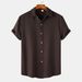 Men's Clothing Summer New Short Sleeved Solid Color Men's Shirt Tops_viptrois.com