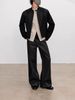 Waxed Okayama Denim A-Line Pants – 14.8oz Coated Straight-Leg Jeans (Vintage Wash, Relaxed Fit, Unisex Streetwear)"_viptrois.com