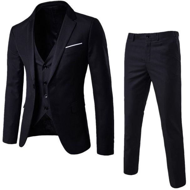 Hot Men Brand Blazers 3 Pieces Sets Business Suits Blazer + Vest + Pants Wedding Formal Coats Elegant Jackets Party Wedding Formal Casual Terno_viptrois.com