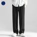 Men's Clothing Loose Straight Floor Length Wide Leg Suit Casual Trousers_viptrois.com