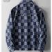 Men's Spring And Autumn Chessboard Pattern Rascal Handsome Street Explosion Casual Work Clothes Cowboy Jacket_viptrois.com