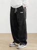 Men's Corduroy Casual Pants High Street Fashion Retro Straight Trousers Black Blue Mid Waist Drawstring Shorts_viptrois.com