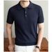 Men's Ice Silk Breathable Polo Shirt Short Sleeve Hollow Out Jacquard Knit Summer Casual Loose Versatile Top_viptrois.com