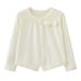 2025 Korean Version Of Small And Medium Children's Knitted Cardigan Jacket Cotton Bow Girl Small Shawl Air Conditioning Shirt One Piece Delivery_viptrois.com