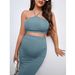 Foreign Trade Hot Sale Maternity Rib Knit Camisole Top And Pencil Skirt Set_viptrois.com