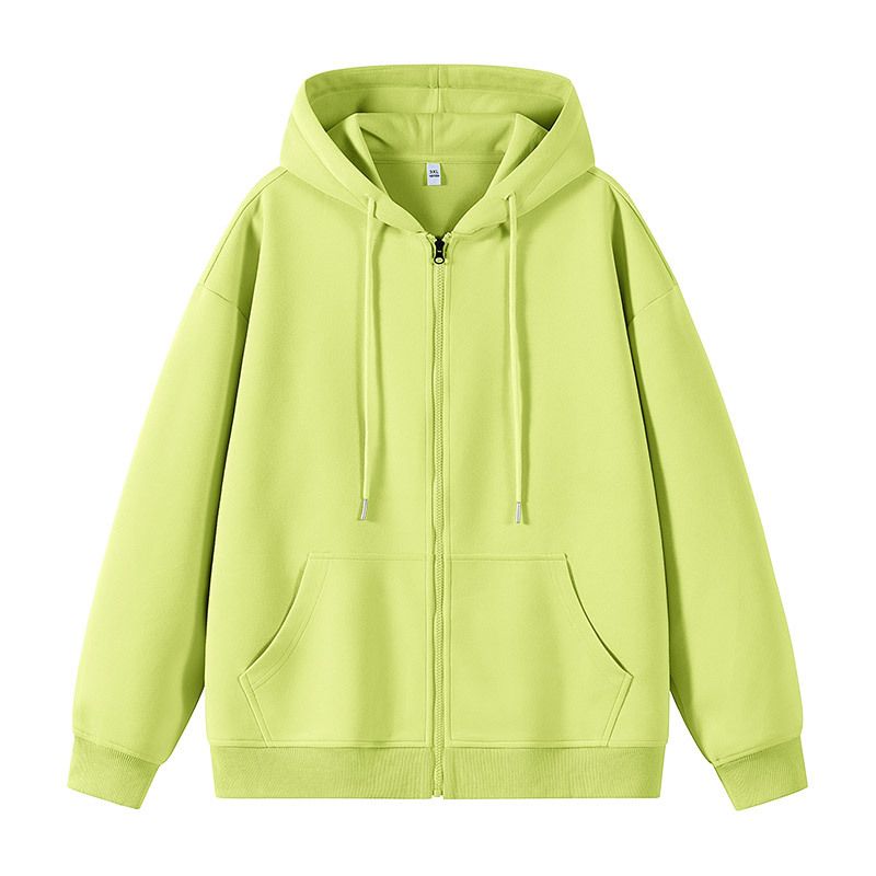 Men's Clothing Couple Heavy Cardigan Solid Color Tops Trendy Brand Hooded Sweater Jacket Men_viptrois.com