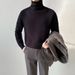 Men's Clothing Slim Fit High Neck Sweater - Soft Knit Pullover For Autumn & Winter - Lightweight Warm Casual Turtleneck Top (White, Black, Beige)_viptrois.com