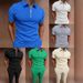 Men's Clothing Men's Polo Shirt Short Sleeved Solid Color Jacquard Zipper T Shirt Sports Top_viptrois.com