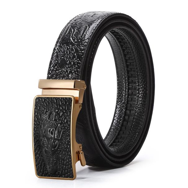 VOOTHOST Genuine Leather Belt For Man Brand Male Belts Automatic Buckle Men Crocodile Pattern Strap F0008_viptrois.com