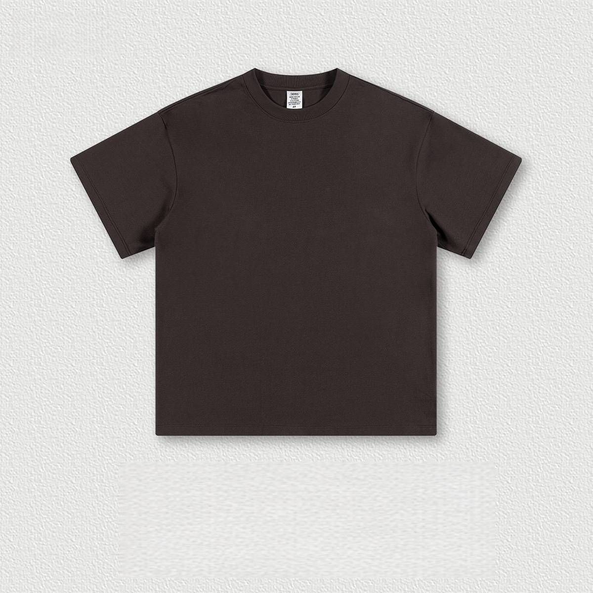 2025 Men's Spring And Summer 305g Heavyweight T-shirt, American-style Pure Cotton Fashion Brand, Pure Color Short-sleeved Shirt_viptrois.com