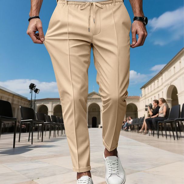 Men's Clothing Solid Color Slim Fit Casual Dress Pants – Classic Straight Leg Trousers For Business & Leisure | Stretch Comfort | Multiple Colors_viptrois.com