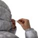 Men's Winter Puffer Jacket With Geometric Print, Thickened Hooded Short Coat, 80% White Duck Down Filling, Lightweight Polyester Shell (Black, Grey)_viptrois.com