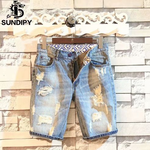 Men's Clothing Trend Thin Straight Outer Wear Five Point Casual Mid Length Pants Summer_viptrois.com