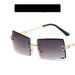 Square Frameless Diamond-Cut Sunglasses - UV400 Protection, Gradient Color Options, Fashionable & Lightweight Accessory For Outdoor Activities_viptrois.com