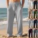 Men's Relaxed-Fit Textured Jogger Pants – Wrinkle-Free Polyester With Ribbed Detailing (S-3XL, 8 Urban Neutral Colors)_viptrois.com