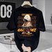 【DORAE】Unisex Oversized T-shirt (100% Cotton) Black ("HANDSOME Tech Figure" Print & Street Casual Design) – Casual Style For Everyday Casual_viptrois.com