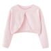 Breathable Baby Girls' Knit Cardigan – Lightweight Long-Sleeve Cotton Openwork Top For Spring & Summer (5-13 Size, Pink/White, Cotton, A-Class Safety)_viptrois.com