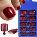 100 Pieces Of Solid Color Toe Wear Nail Tips Simple Advanced Ladies Boxed Toe Nail Art Nail Tips_viptrois.com