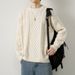 Twist Knitted Crew Neck Sweater For Men, Autumn And Winter New Thickened Base Knitwear, Trendy Pullover_viptrois.com