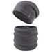 Apparel Accessories in stock Winter fleece-lined Knitted Wool Hat Big Head Men's Fashionable All-match Neck Hat Two-piece Set_viptrois.com
