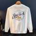 American Casual Graffiti Printed Hoodie Trendy Round Neck Base Shirt Autumn And Winter New Men's White Top_viptrois.com