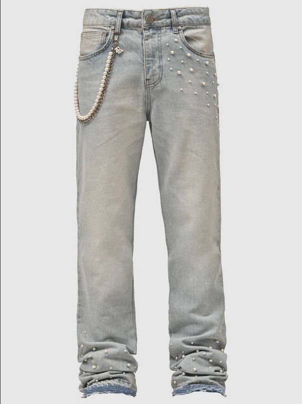 Men's Clothing Jeans Hip Hop Ripped Patch Cat Beard Casual Trendy Slim Fit Men's Jeans_viptrois.com