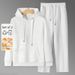 Unisex Cotton Blend Hoodie & Jogger Set - Japanese-Inspired Relaxed Fit Loungewear For Autumn & Winter_viptrois.com