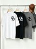 100% Cotton Men's 3-Pack T-shirts Interlocking Double C Geometric Monogram Print Crew Neck Short Sleeve Casual Tops In Black White Gray_viptrois.com