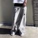Men's Clothing Retro Street Hip Hop Loose Casual Trousers Double Waist Fake Two Piece Printed Sweatpants Men_viptrois.com