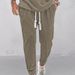 Men's Clothing Men's Spring And Autumn Casual Sports Trousers Jacquard Large Size Drawstring Casual Trousers Cuffs Men's Clothing_viptrois.com