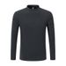 Semi-turtleneck Men's Bottoming Shirt Double-sided Velvet German Velvet Autumn Clothes Autumn And Winter Thermal Underwear Solid Color Casual Long_viptrois.com