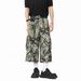 Men's Clothing Graffiti Camouflage Cropped Pants Summer Trendy Brand Pure Cotton Straight Tube Cropped Shorts For Men_viptrois.com