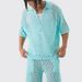 Men's Clothing Spring And Summer New Lapel Button Knitted Tops Casual Men's Sports Shorts Suit_viptrois.com