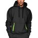 Men’s Statement Hoodie – Avant-Garde Ribbon-Trimmed Pullover With V-Neck & Drop-Shoulder Silhouette (S-XXXL, 10 Bold Colors)_viptrois.com