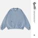 Autumn Winter New Trendy Brand Heavy Washed Faded Embroidered Solid Color Fleece-Lined Crew_viptrois.com