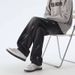 Men's Clothing Splashed White Jeans For Men With Drawstrings For Autumn American High Street Vibe Straight Loose Trendy Brand Elastic Waist Trousers_viptrois.com