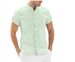 2025 New Style Men's Cardigan With Stand Collar, Short-sleeved Shirt, Cotton And Linen, For Men_viptrois.com